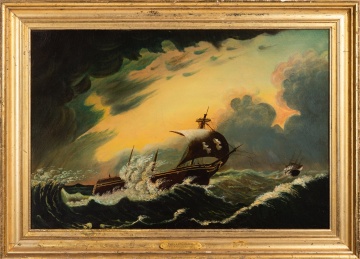 Thomas Chambers (American, 1808-1869) The Red Rover in a Storm