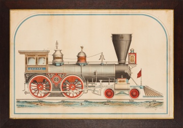 Alban Andren (American, 19th Century) The 'Onward', Hinkley & Williams 4-4-0 Locomotive, 1870