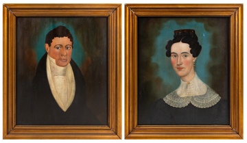 E.E. Finch (American, active 1832-1850) Pair of Portraits, Mr. and Mrs. Ellison