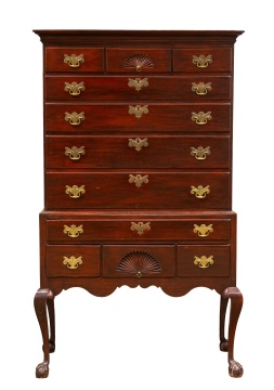 Chippendale Carved Mahogany Flat-Top Highboy