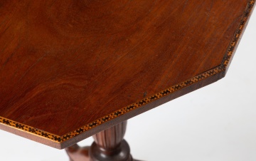 Federal Inlaid Cherry Octagonal Tilt-Top Candlestand, Attributed to Nathan Lombard, Sutton, Massachusetts
