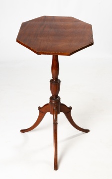 Federal Inlaid Cherry Octagonal Tilt-Top Candlestand, Attributed to Nathan Lombard, Sutton, Massachusetts
