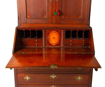Connecticut Chippendale Inlaid Cherry Secretary, 1790-1810