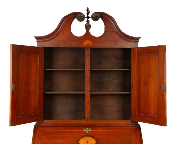 Connecticut Chippendale Inlaid Cherry Secretary, 1790-1810