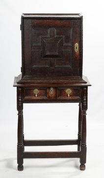 William and Mary Oak Cabinet on Stand