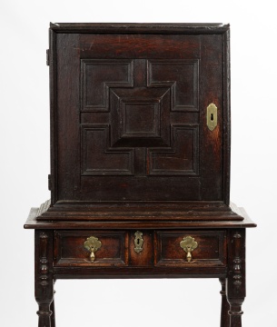 William and Mary Oak Cabinet on Stand