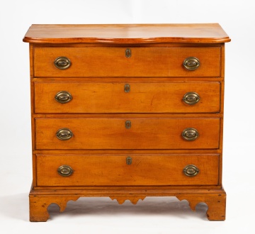 Chippendale Tiger Maple Serpentine-Front Chest of Drawers