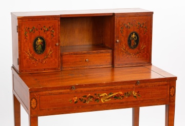 Edwardian Painted Satinwood Bonheur-du-Jour