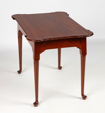 Queen Anne Mahogany Porringer-Top Tea Table, Rhode Island, Probably Newport