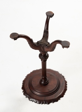 19th Century Chippendale Carved Mahogany Piecrust Tilt-Top Candlestand