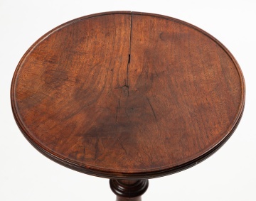 American Turned Walnut Candlestand with Tripod Base
