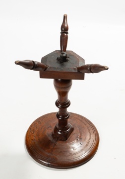 American Turned Walnut Candlestand with Tripod Base