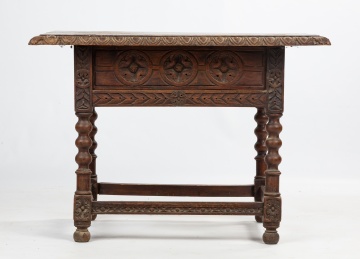 Continental Baroque Carved Walnut Center Table