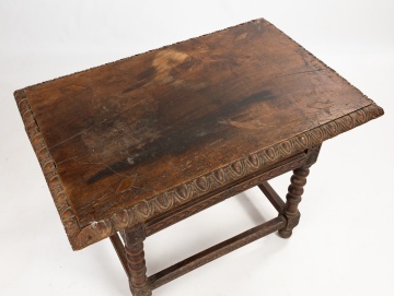 Continental Baroque Carved Walnut Center Table