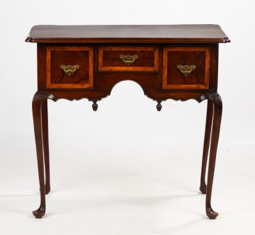 Queen Anne Style Mahogany and Satinwood-Banded Dressing Table