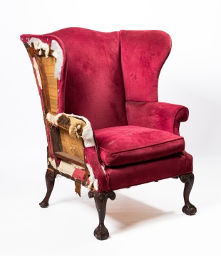George II Style Mahogany Wing Chair