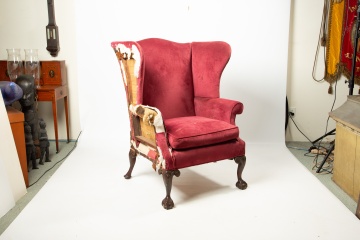 George II Style Mahogany Wing Chair
