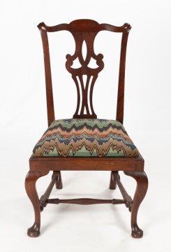Two American Queen Anne Mahogany Side Chairs