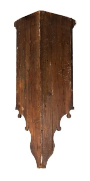 Pennsylvania Painted Pine Hanging Corner Cupboard, Berks County, 18th Century