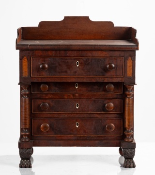 American Empire Miniature Mahogany Chest of Drawers