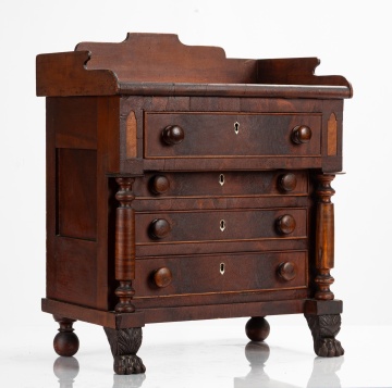 American Empire Miniature Mahogany Chest of Drawers