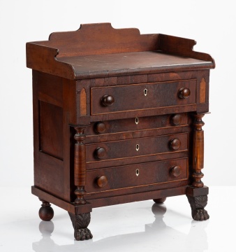 American Empire Miniature Mahogany Chest of Drawers