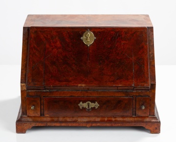 George I Burl Walnut Miniature Slant-Front Bureau