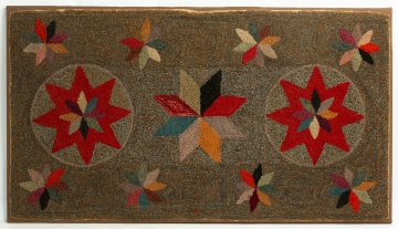 Hooked Rug with Stars