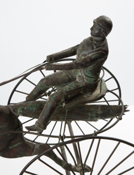 American Full-Bodied Copper 'Horse and Sulky' Weathervane