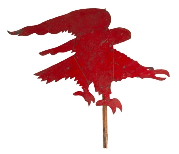 Red-Painted Sheet Metal Eagle