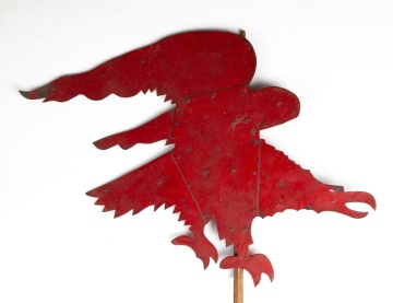 Red-Painted Sheet Metal Eagle
