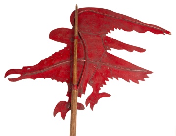 Red-Painted Sheet Metal Eagle