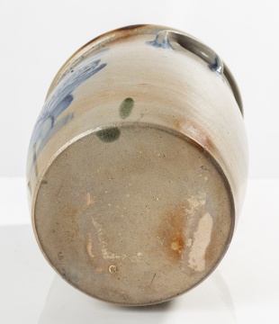 J. Mantell, Penn Yan, Three-Gallon Stoneware Crock with Cobalt Flower