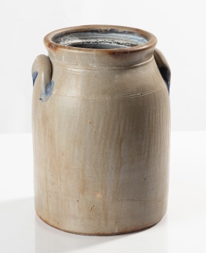 J. Mantell, Penn Yan, Two-Gallon Stoneware Crock with Cobalt Flower