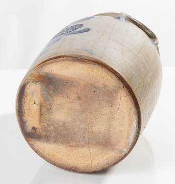 J. Mantell, Penn Yan, Two-Gallon Stoneware Crock with Cobalt Flower