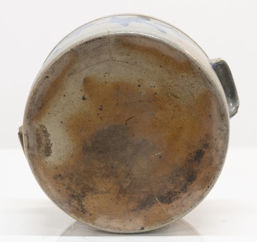 Stoneware Cake Crock with Brushed Cobalt Foliage