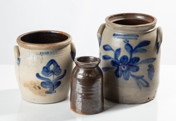 Three Pieces of Yates County Stoneware: Penn Yan and Dundee