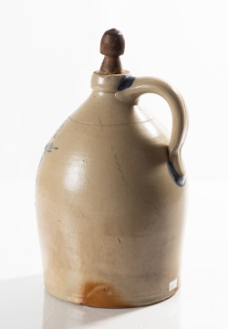Cowden & Wilcox, Harrisburg, Two-Gallon Stoneware Jug with Cobalt Flower