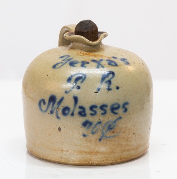 Stoneware Advertising Molasses Jug, 'Yerxa's P.R. Molasses'