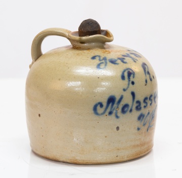 Stoneware Advertising Molasses Jug, 'Yerxa's P.R. Molasses'