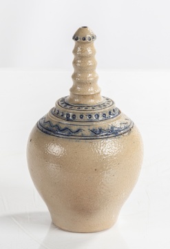 Decorated Stoneware Bottle-Form Bank
