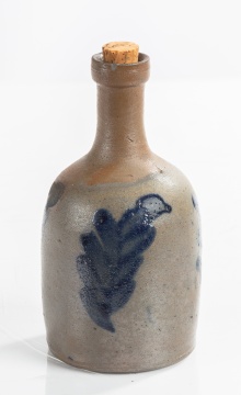 Cobalt-Decorated Stoneware Bottle
