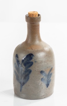 Cobalt-Decorated Stoneware Bottle