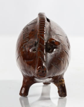 Redware Pig Bank Inscribed 'S. Dobbelman, 1873'