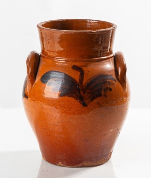 Redware Jar with Manganese Script Inscription