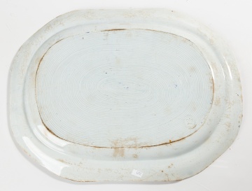 Clews Historical Blue Staffordshire 'Landing of Gen. La Fayette at Castle Garden' Platter