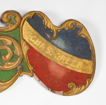 'Chas. S. Green, Signs' Carved, Gilt and Painted Sign Painter's Trade Sign, Columbus, Indiana