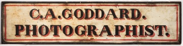 'C.A. Goddard, Photographist' Painted Wood Trade Sign