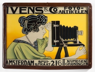 Ivens & Co. Foto-Artikelen Reverse-Painted Glass Trade Sign, Amsterdam