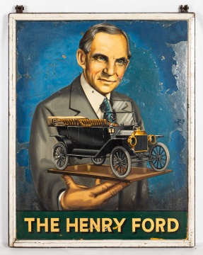 The Henry Ford' Painted Double-Sided Hanging Sign, Purportedly from The Henry Ford Museum, Dearborn, Michigan